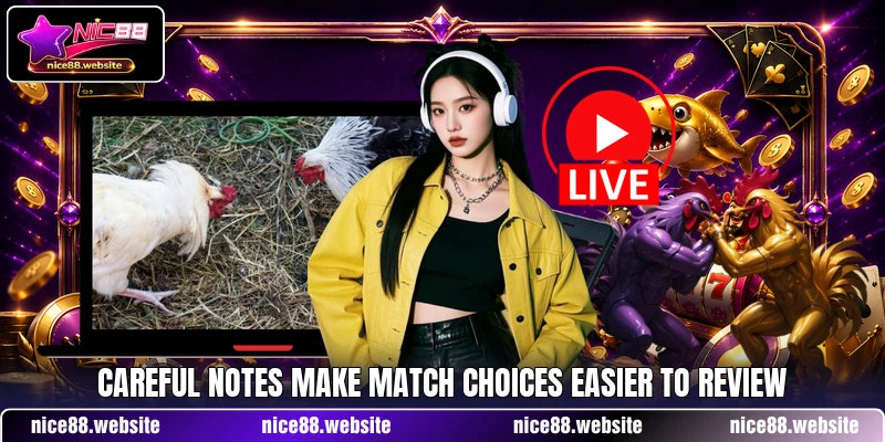 Careful notes make match choices easier to review Careful notes make match choices easier to review