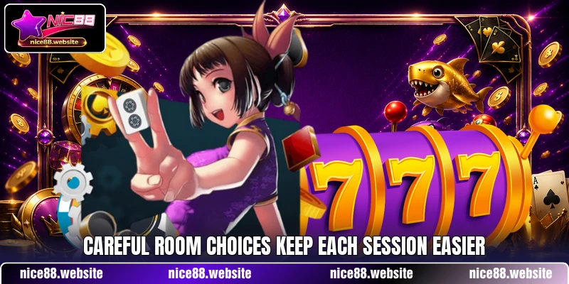 Careful room choices keep each session easier Careful room choices keep each session easier