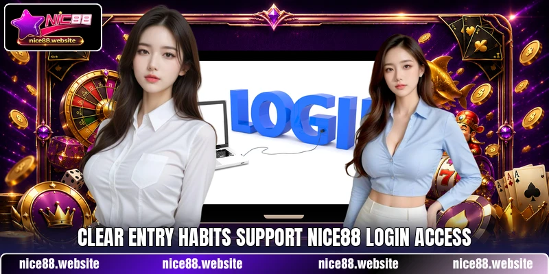 Clear entry habits support NICE88 login access