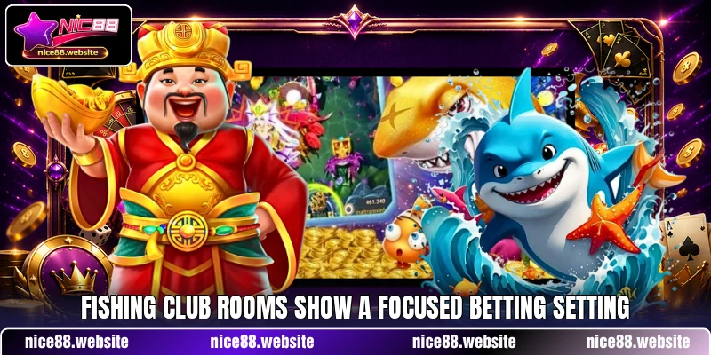 Fishing Club rooms show a focused betting setting Fishing Club rooms show a focused betting setting