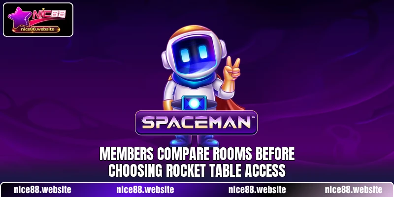 Members compare rooms before choosing rocket table access Members compare rooms before choosing rocket table access
