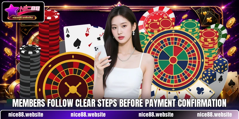 Members follow clear steps before payment confirmation Members follow clear steps before payment confirmation