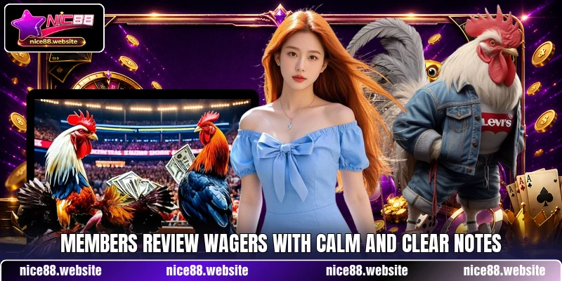 Members review wagers with calm and clear notes Members review wagers with calm and clear notes