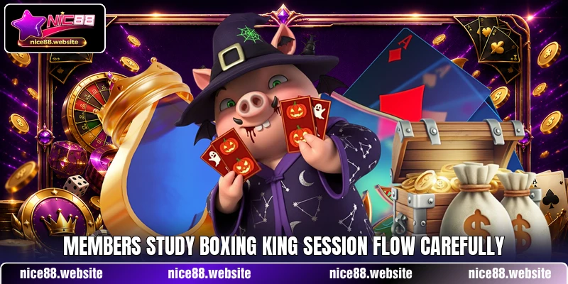 Members study Boxing King session flow carefully