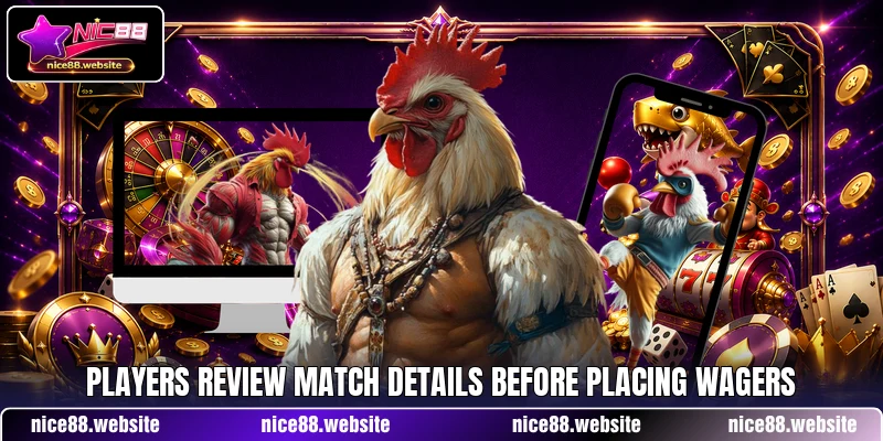 Players review match details before placing wagers Players review match details before placing wagers