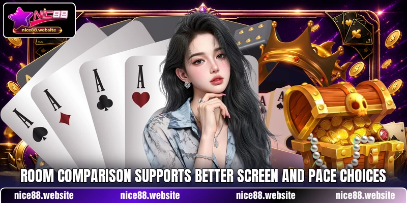 Room comparison supports better screen and pace choices