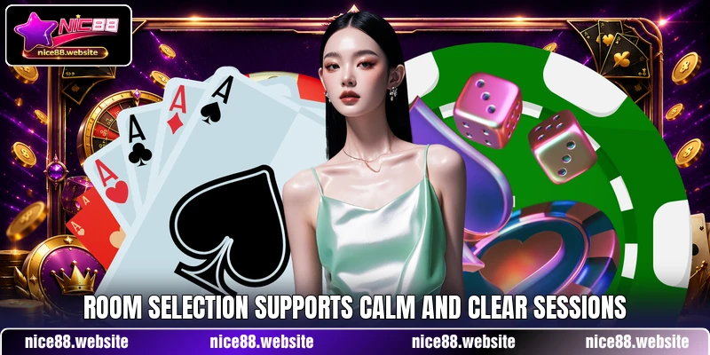 Room selection supports calm and clear sessions