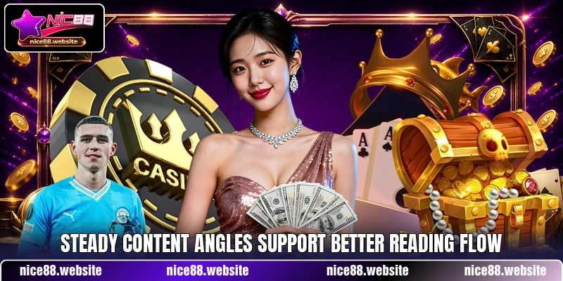 Steady content angles support better reading flow