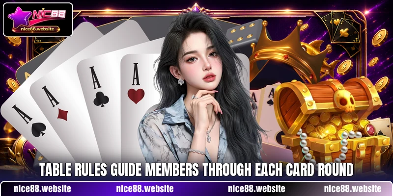 Table rules guide members through each card round Table rules guide members through each card round